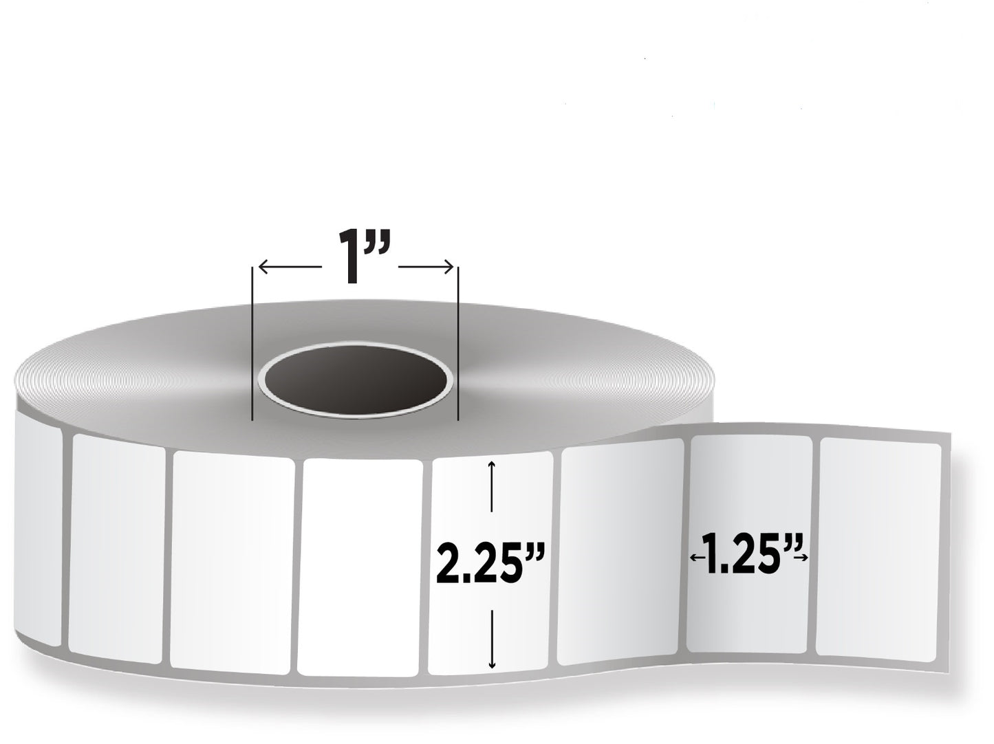 Zebra Z-Select 4000T — Étiquettes Thermiques Transfert 2.25" × 1.25" | 2 100/rouleau | Core 1" Desktop