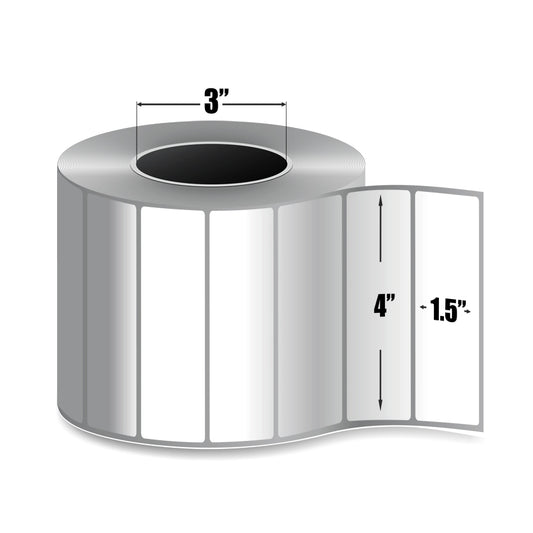 Zebra Z-Select 4000T — Étiquettes Transfert Thermique 4" × 1.50" | 4 225/rouleau | Core 3" Industriel | Ruban requis