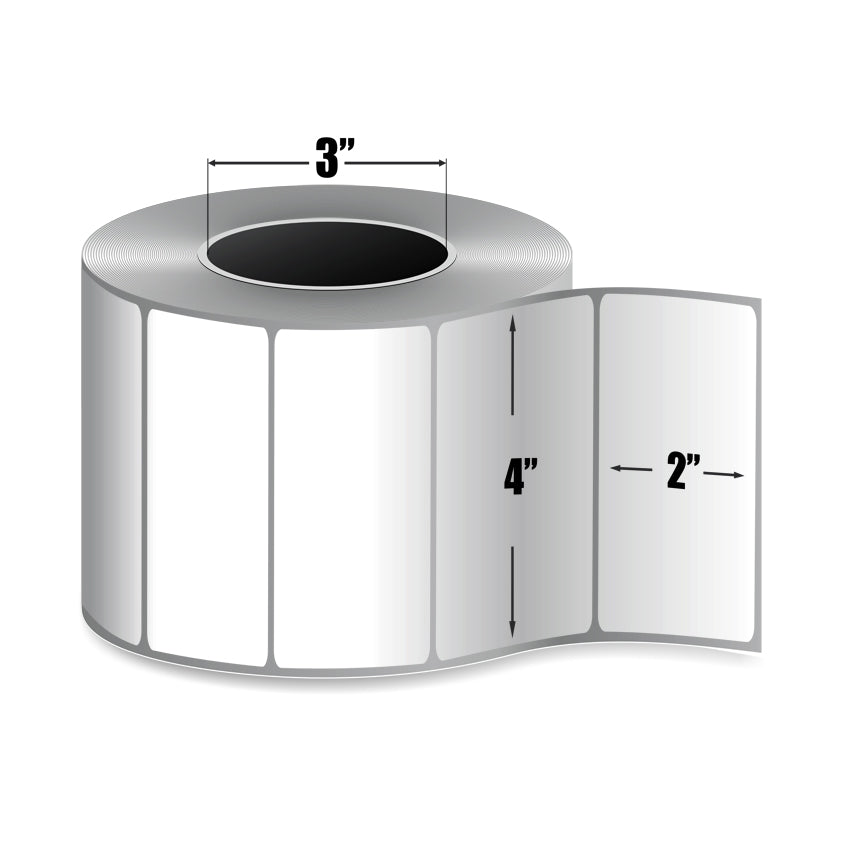 Zebra Z-Select 4000T — Étiquettes Thermiques Transfert 4" × 2" | Core 3" Industriel | Caisse 8 rouleaux