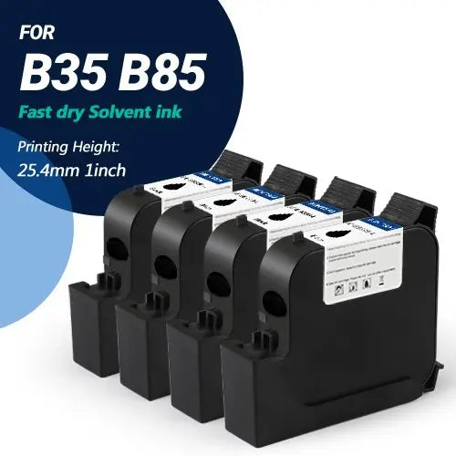 BENTSAI EB22B-L Black Original Solvent Online Fast Dry Ink Cartridge for B85 B35 Handheld Printer - 4 Packs