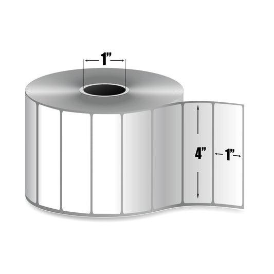 Zebra PolyPro 3000T — Étiquettes Polypropylène Transfert Thermique 4" × 1" | 1 300/rouleau | Core 1" Desktop | Ruban requis