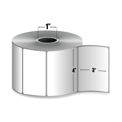 Zebra PolyPro 3000T — Étiquettes Polypropylène Transfert Thermique 4" × 3" | 500/rouleau | Core 1" Desktop | Ruban requis