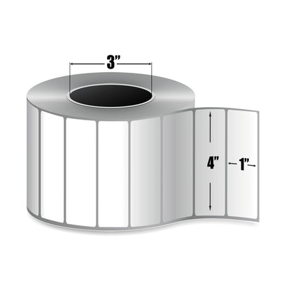 Zebra Z-Select 4000T — Étiquettes Transfert Thermique 4" × 1" | 4 970/rouleau | Core 3" Industriel | Ruban requis