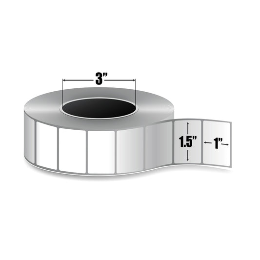 Étiquettes Thermiques Transfert Décollables S-Series — 1.5" × 1" | 5 500/rouleau | Core 3" Industriel