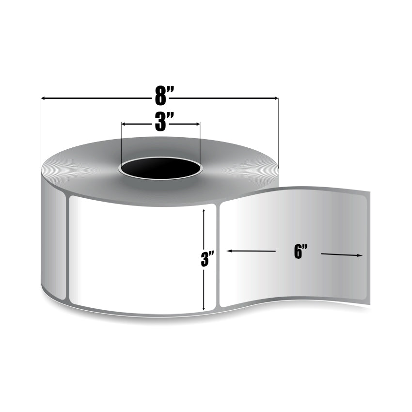 Zebra Z-Select 4000T — Étiquettes Transfert Thermique 3" × 6" | 910/rouleau | Core 3" Industriel | Ruban requis