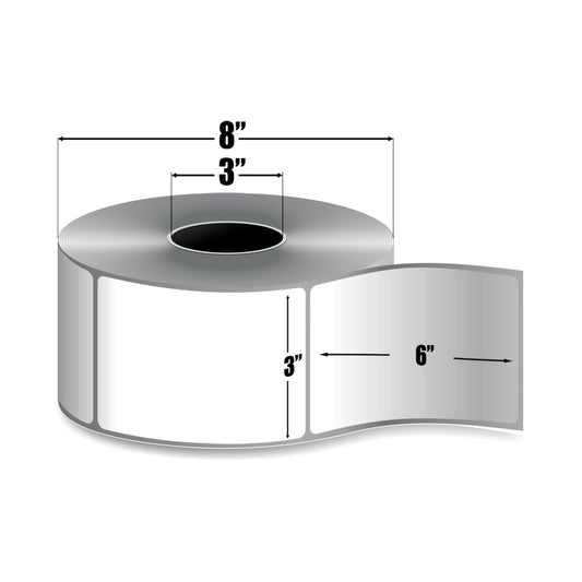 Zebra Z-Select 4000T — Étiquettes Transfert Thermique 3" × 6" | 910/rouleau | Core 3" Industriel | Ruban requis