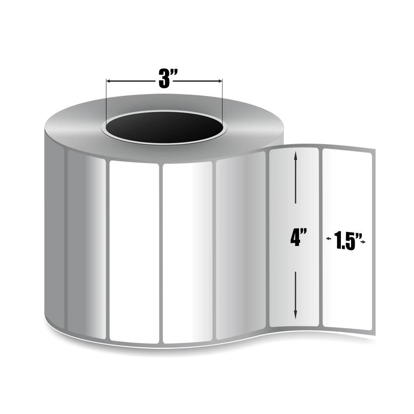 Zebra Z-Select 4000T — Étiquettes Transfert Thermique 4" × 1.50" | 4 225/rouleau | Core 3" Industriel | Ruban requis