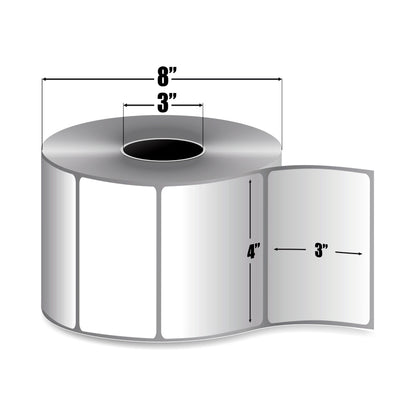 Étiquettes Thermiques Transfert Décollables S-Series — 4" × 3" | 500/rouleau | Core 3" Industriel