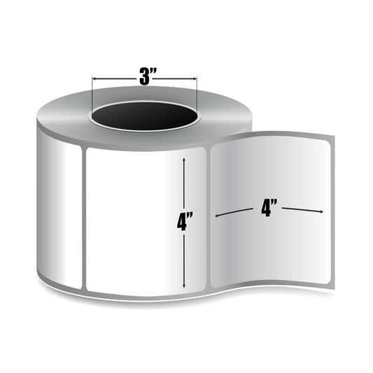 Étiquettes Thermiques Transfert Décollables S-Series — 4" × 4" | 500/rouleau | Core 3" Industriel